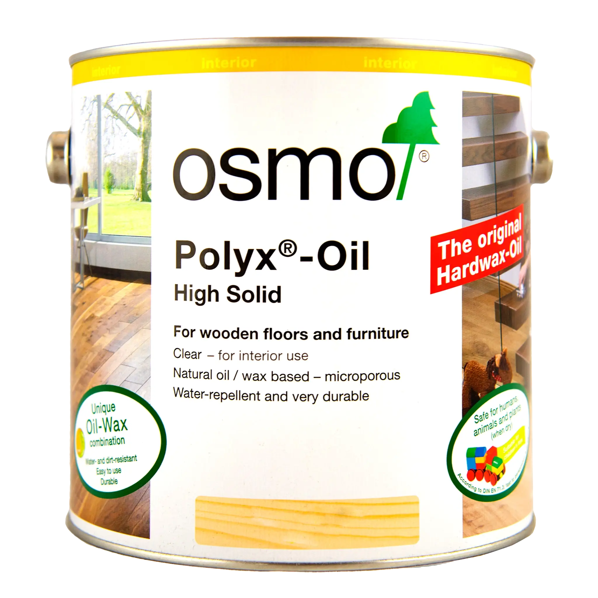 Image of a can of Osmo Polyx oil with a white background