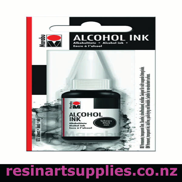 Black Alcohol Ink on a white background