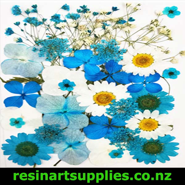 Blue Dried Flower Resin Art