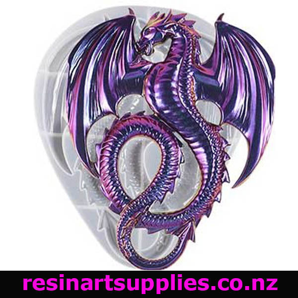 Purple dragon design on a clear resin mold with 'resinartsupplies.co.nz' branding.