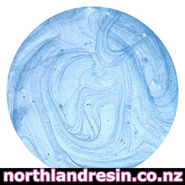 Ice Blue Luster Paste on a white background wording Northlandresin.co.nz
