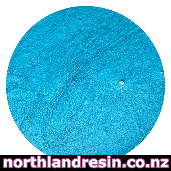 Close-up of blue textured Lorrainne Shimmer Paste with 'northlandresin.co.nz' branding.