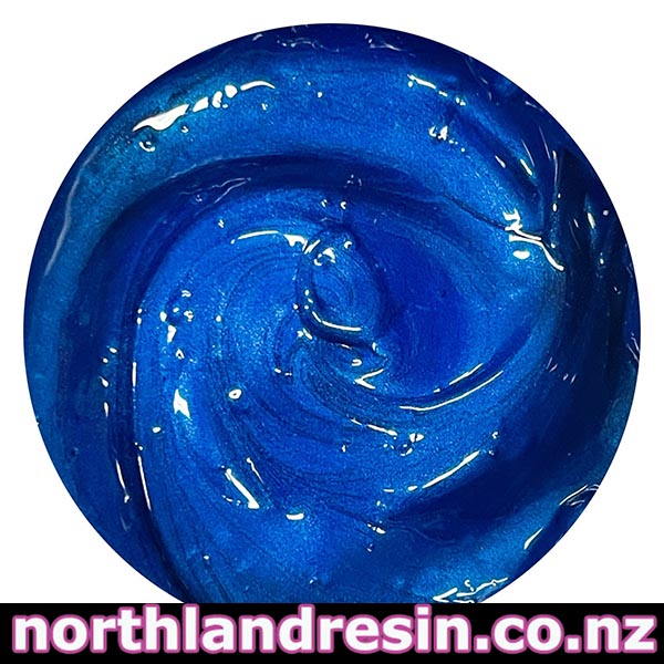 Michele Shimmer resin swirl with 'northlandresin.co.nz' branding at the bottom.