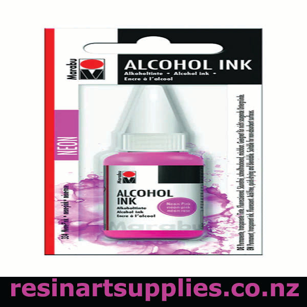 Neon Pink Alcohol Ink on a white background
