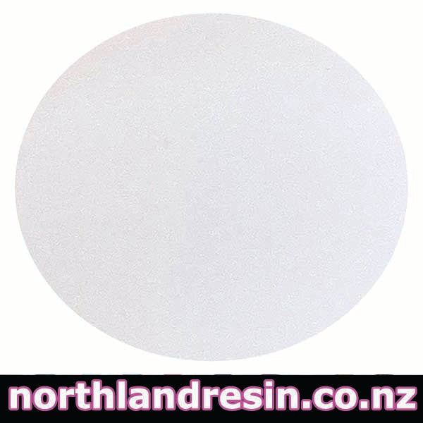 White resin paste circular object with 'northlandresin.co.nz' text at the bottom.