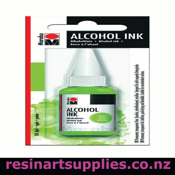 Apple Alcohol Ink on a white background 