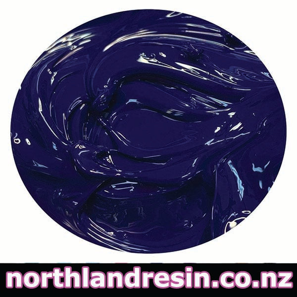 Blue resin paste sample with 'northlandresin.co.nz' branding at the bottom.