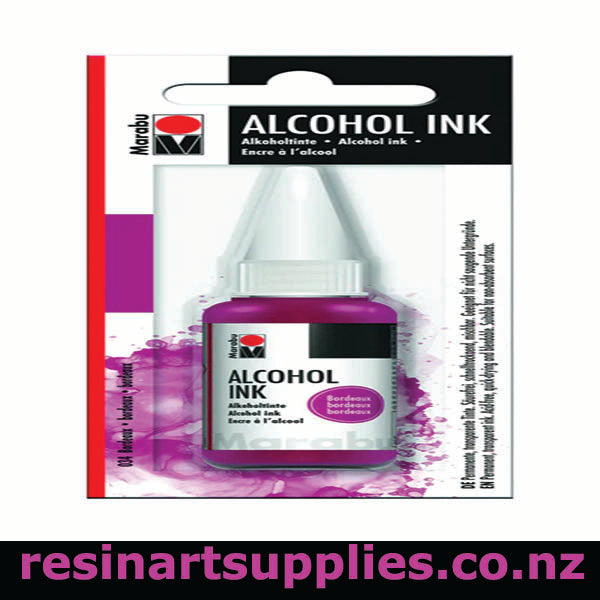 Bordeaux Alcohol Ink on a white background 