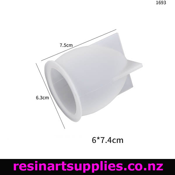 White Silicone dragon egg shell with dimensions labeled on a white background, featuring the brand 'resinartsupplies.co.nz'