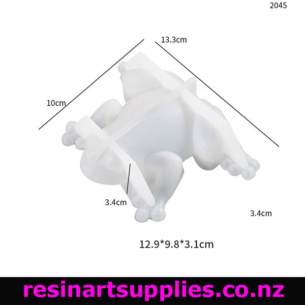 White silicone mold with dimensions labeled on a white background, featuring the brand 'resinartsupplies.co.nz'.