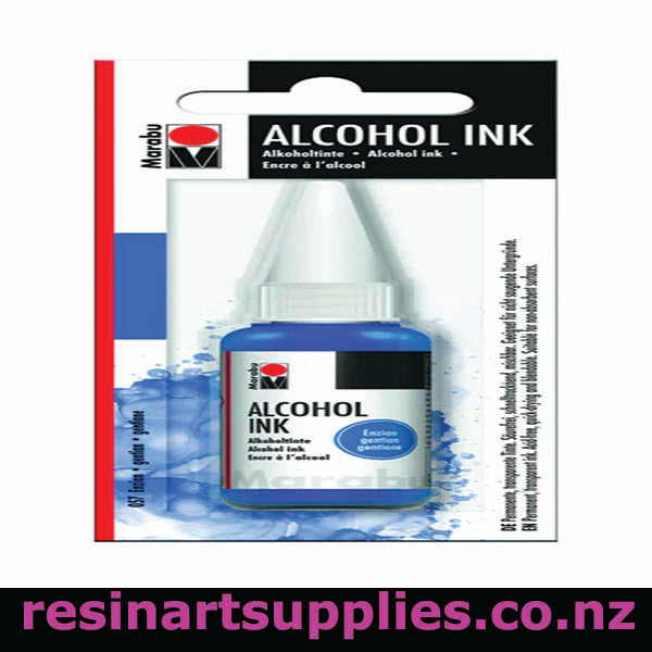 Gentian Alcohol Ink on a white background 