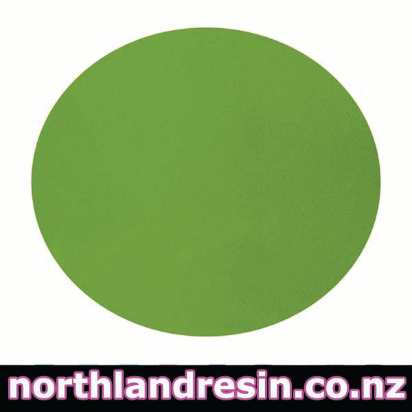 Solid greenery resin paste circle with 'northlandresin.co.nz' text at the bottom