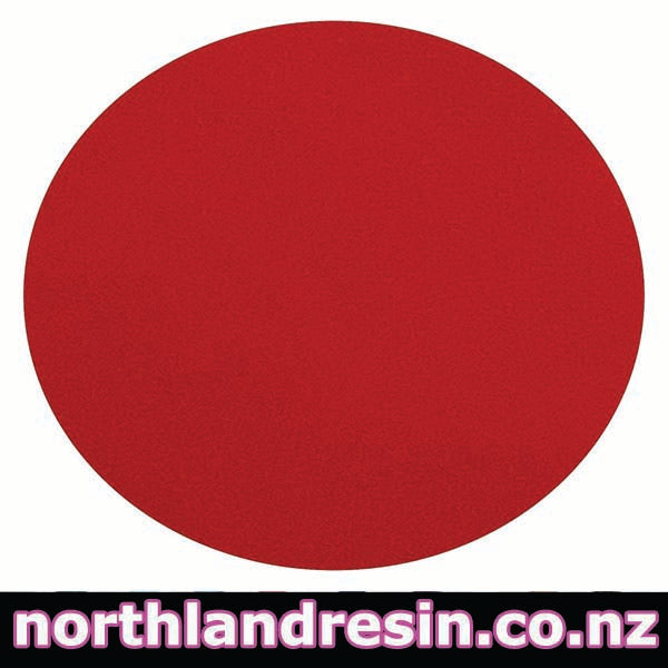 Red-passion circle resin paste with 'northlandresin.co.nz' text at the bottom