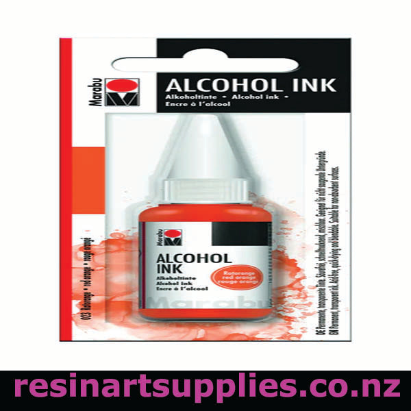 Red-Orange Alcohol Ink on a white background 