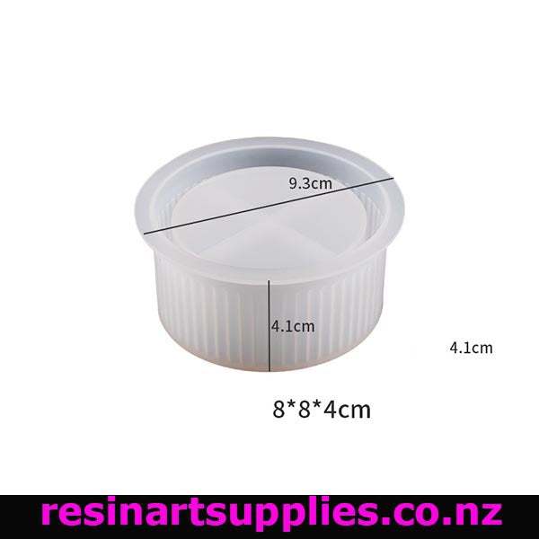 White silicone mold with dimensions on a white background, branded 'resinartsupplies.co.nz'.