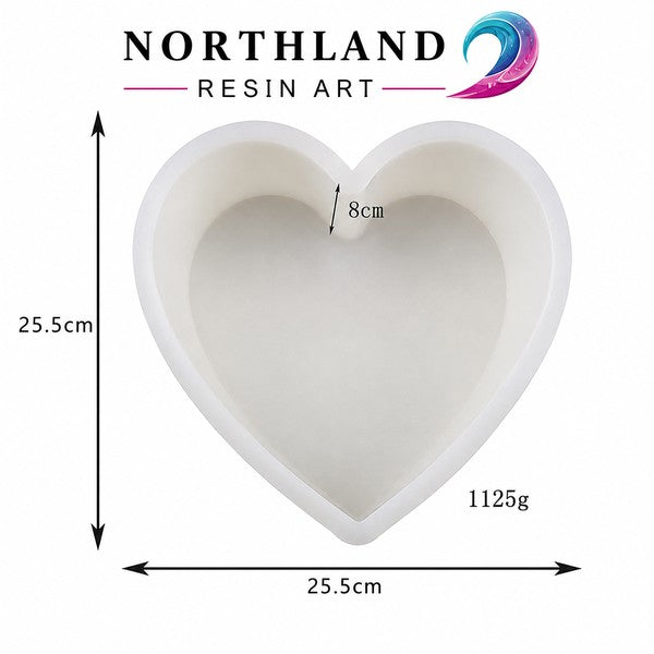 Large Heart Silicone Mould for Resin Art – 25.5cm | Northland Resin Art
