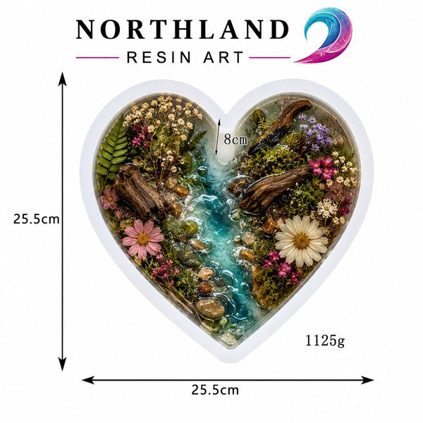 Large Heart Silicone Mould for Resin Art – 25.5cm | Northland Resin Art