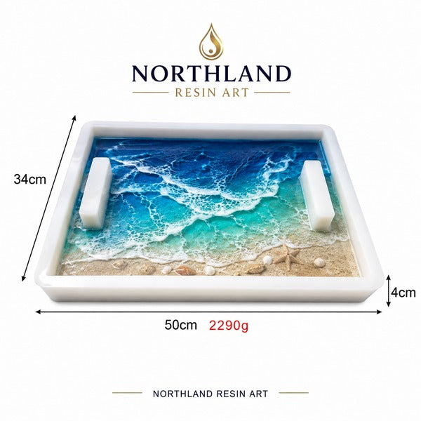 Large Silicone Tray Mould 50cm – Northland Resin Art. Large silicone tray mould for creating ocean resin art, epoxy trays and decorative resin projects.